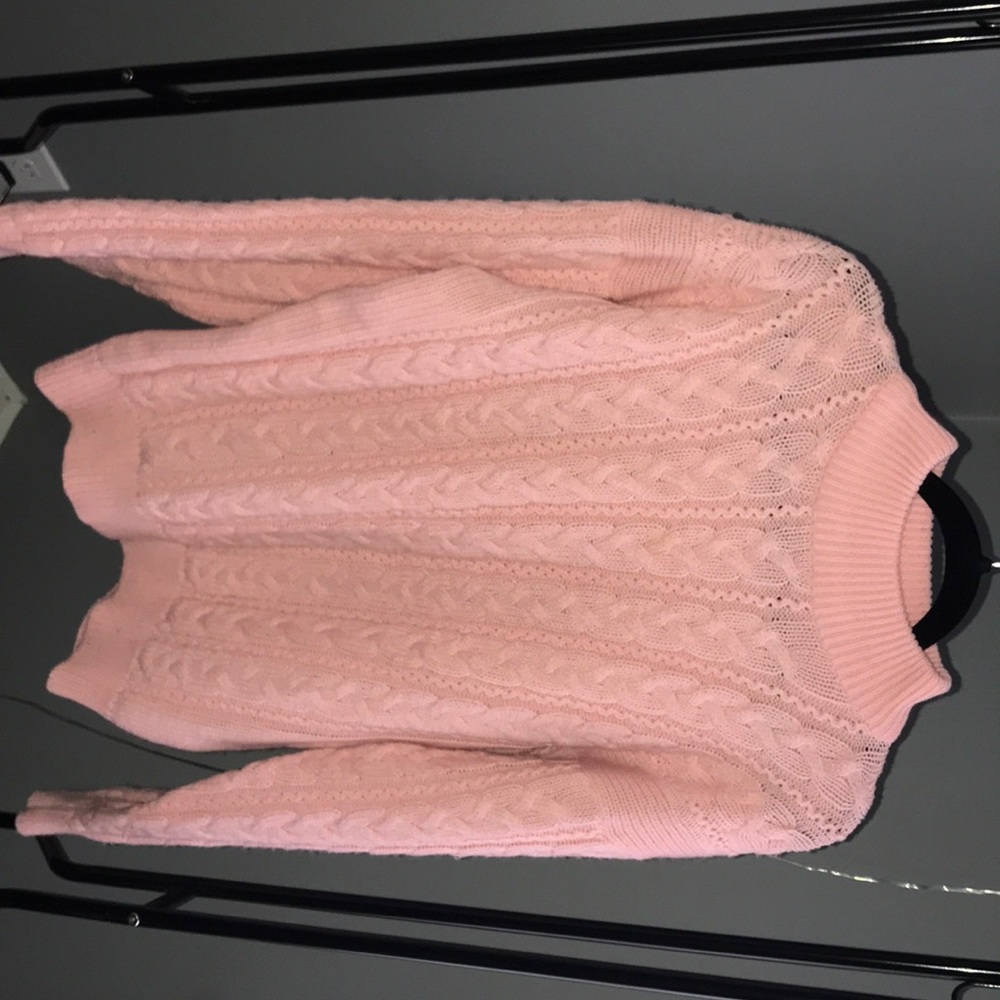 bubblegum pink knit sweater